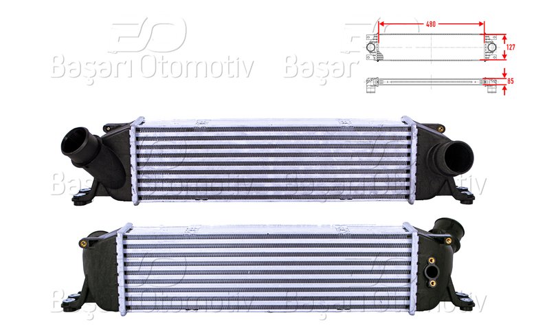 TURBO RADYATORU (INTERCOOLER) 480X127X85