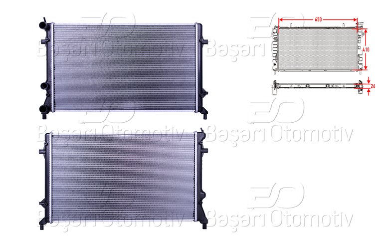 SU RADYATORU BRAZING MT 650X410X26 MM
