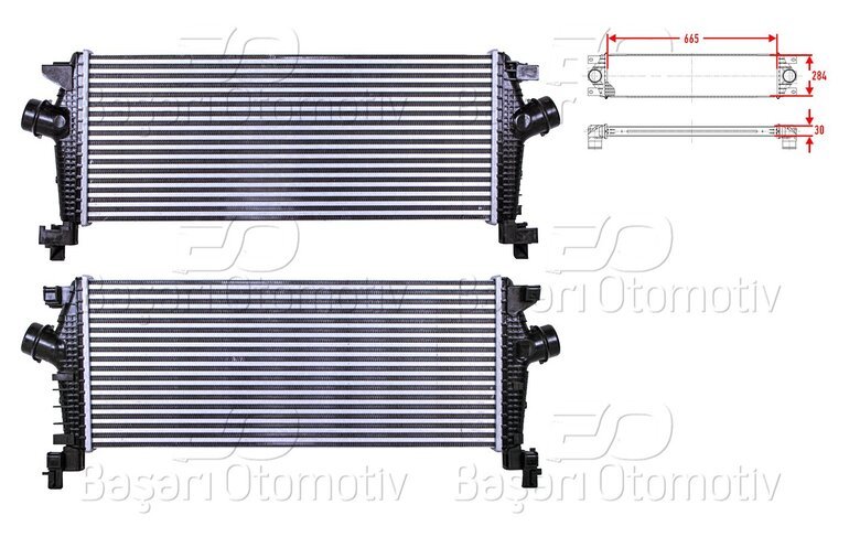 TURBO RADYATORU (INTERCOOLER) 665X284X30