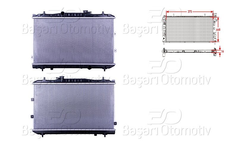 SU RADYATORU BRAZING MT 375X668X16