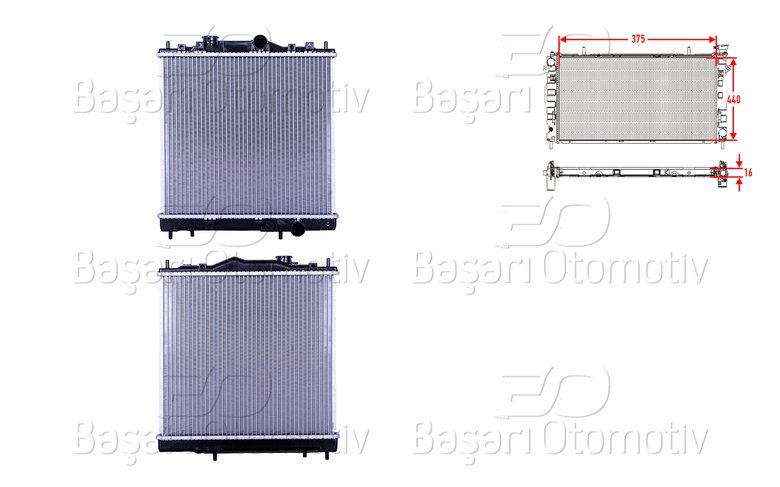SU RADYATORU BRAZING MT 375X440X16