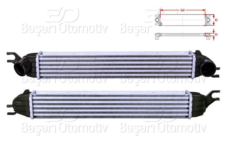 TURBO RADYATORU (INTERCOOLER) 540X82X64