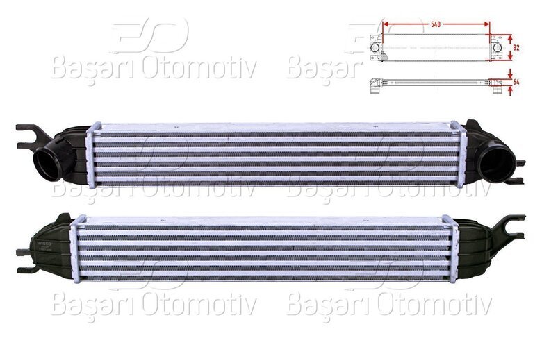 TURBO RADYATORU (INTERCOOLER) 540X82X64