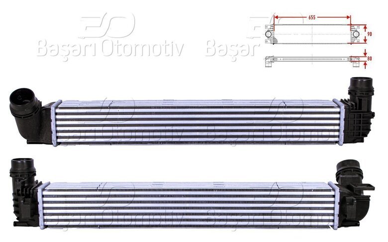 TURBO RADYATORU (INTERCOOLER) 655X90X80