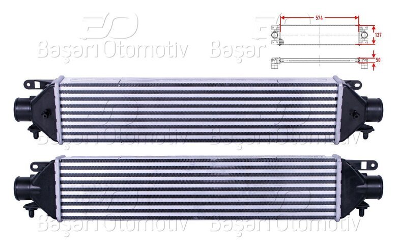 TURBO RADYATORU (INTERCOOLER) 574X127X50