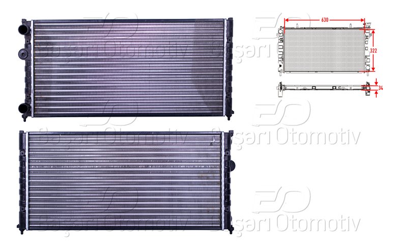 SU RADYATORU MEKANIK MT-AT 630X322X34 MM