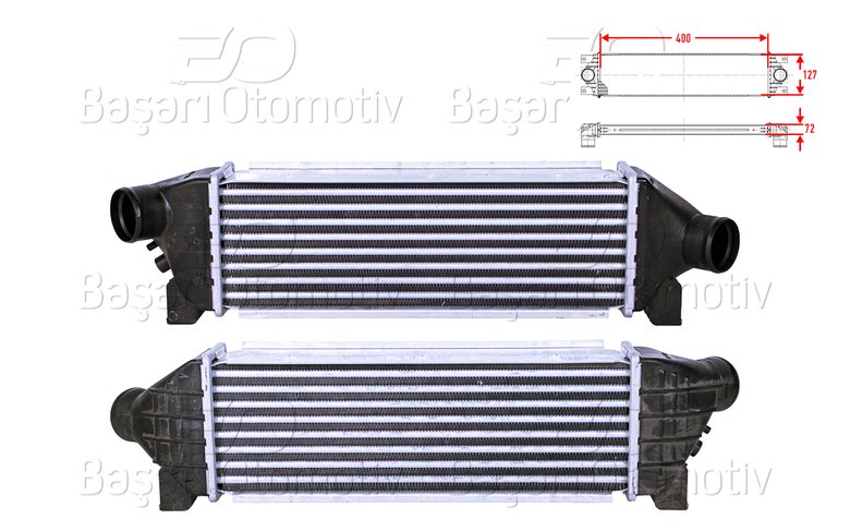 TURBO RADYATORU (INTERCOOLER) 400X127X72