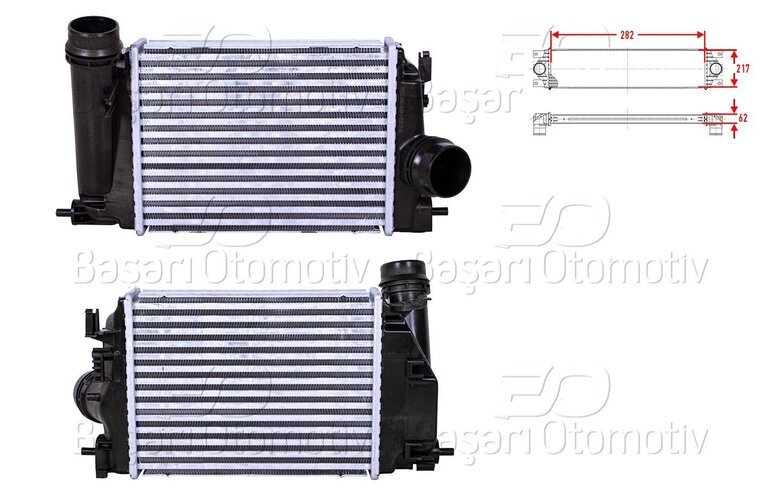 TURBO RADYATORU (INTERCOOLER) 282X217X62