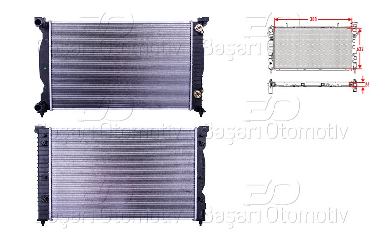 SU RADYATORU BRAZING MT 388X632X26 MM