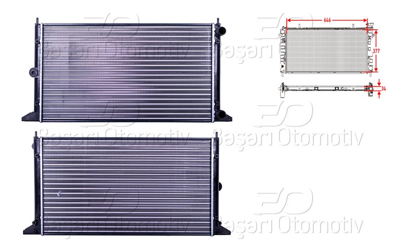 SU RADYATORU MEKANIK MT 646X377 MM