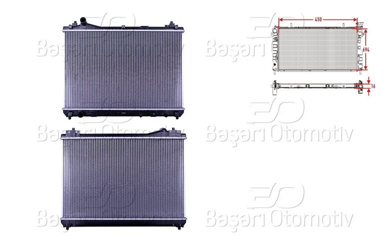 SU RADYATORU BRAZING MT 450X694X16 MM