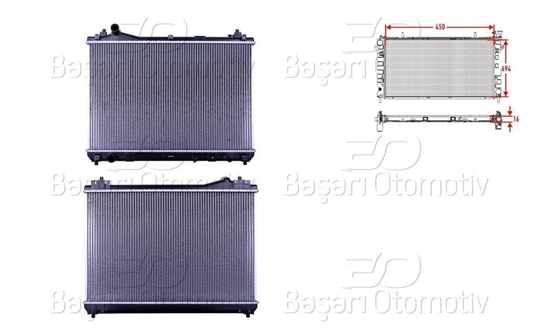 SU RADYATORU BRAZING MT 450X694X16 MM