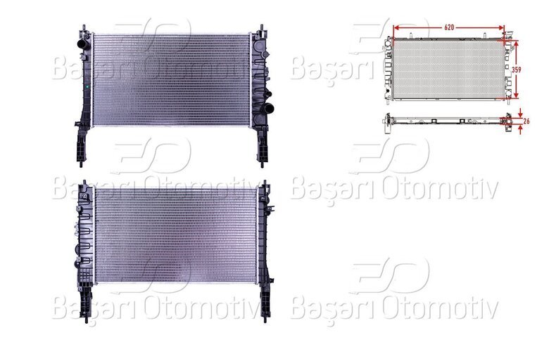 SU RADYATORU BRAZING MT 620X359X26
