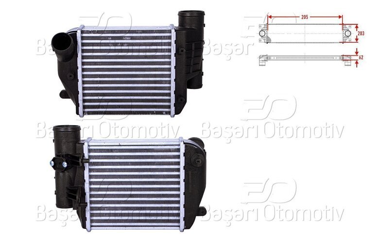 TURBO RADYATORU (INTERCOOLER) 205X203X62