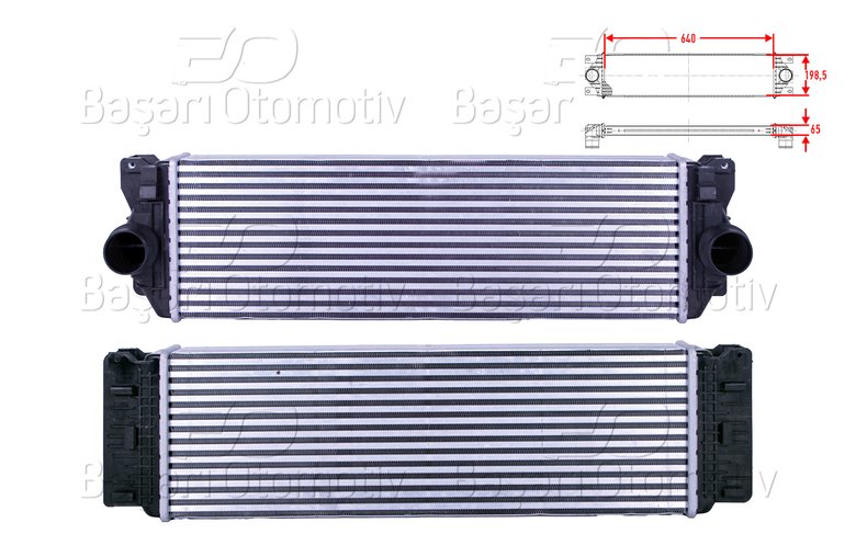 TURBO RADYATORU (INTERCOOLER) 640X198,5X65