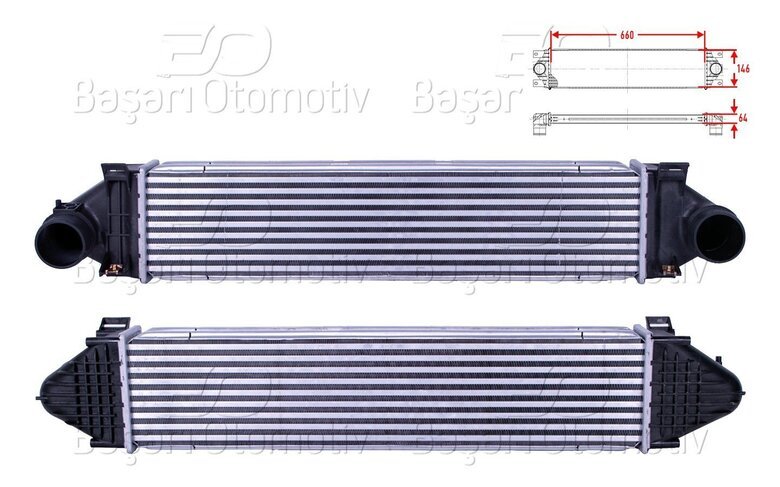 TURBO RADYATORU (INTERCOOLER) 660X146X64