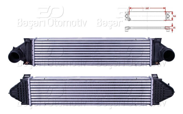 TURBO RADYATORU (INTERCOOLER) 660X146X64