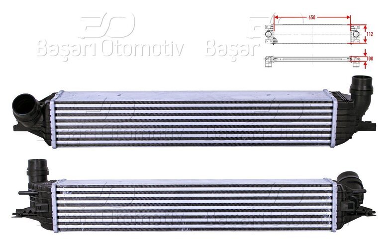 TURBO RADYATORU (INTERCOOLER) 650X112X108