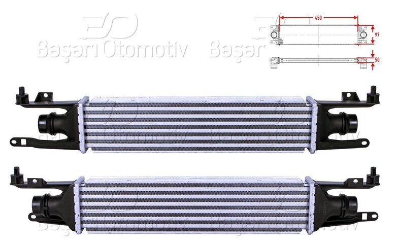 TURBO RADYATORU (INTERCOOLER) 450X97X50