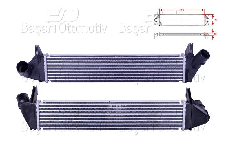 TURBO RADYATORU (INTERCOOLER) 590X120X40