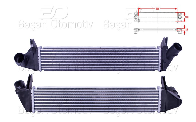 TURBO RADYATORU (INTERCOOLER) 590X120X40