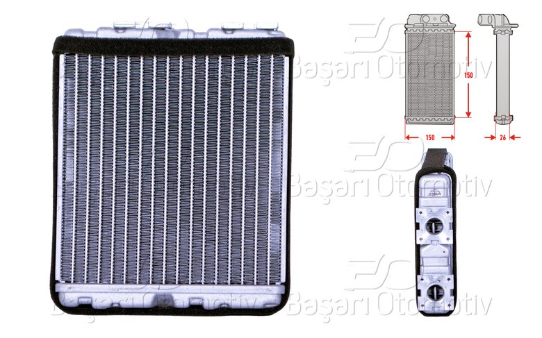 KALORIFER RADYATORU BRAZING 150X150 MM