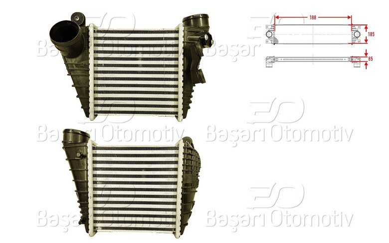 TURBO RADYATORU (INTERCOOLER) 185X188X85