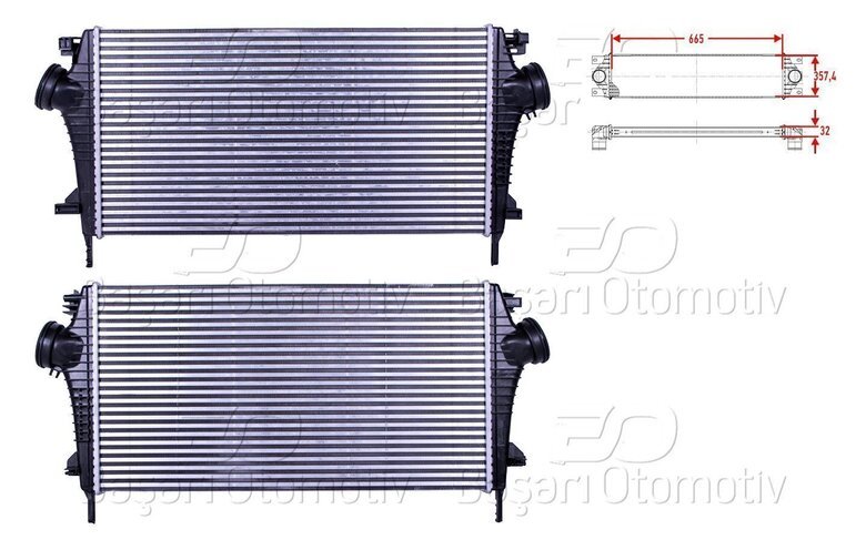 TURBO RADYATORU (INTERCOOLER) 665X357,4X32