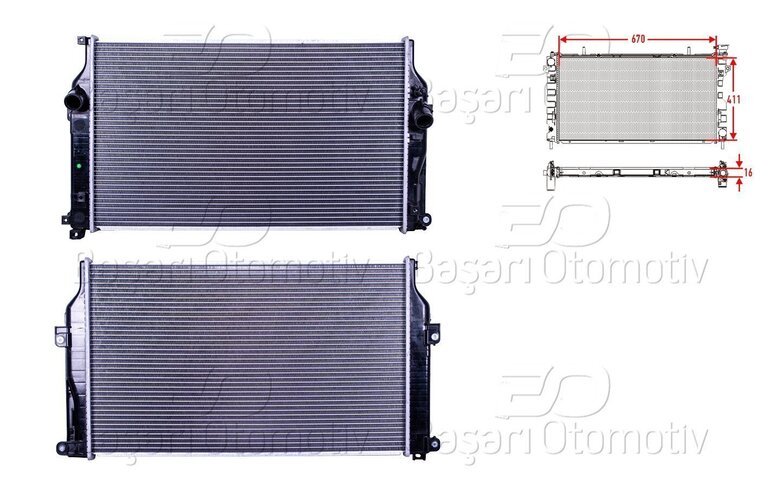 SU RADYATORU BRAZING MT 670X411X16 MM