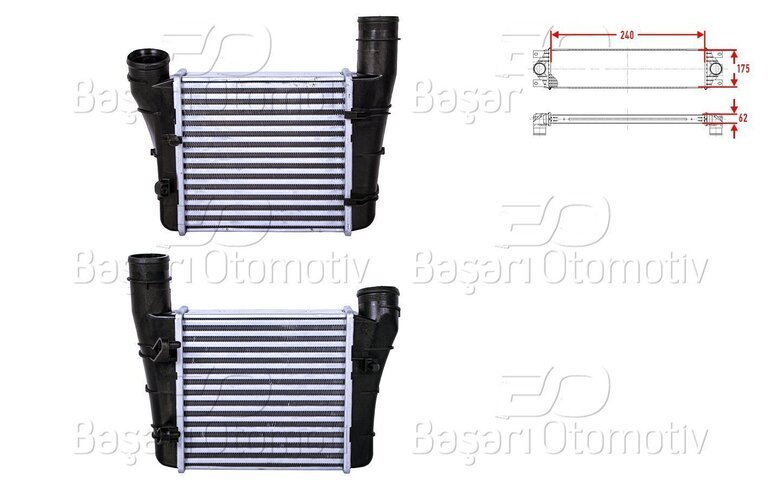 TURBO RADYATORU (INTERCOOLER) 240X175X62