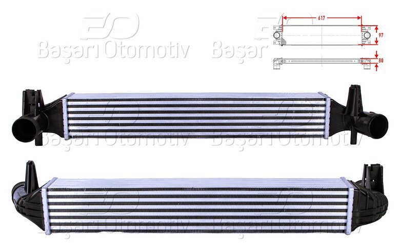 TURBO RADYATORU (INTERCOOLER) 617X97X80