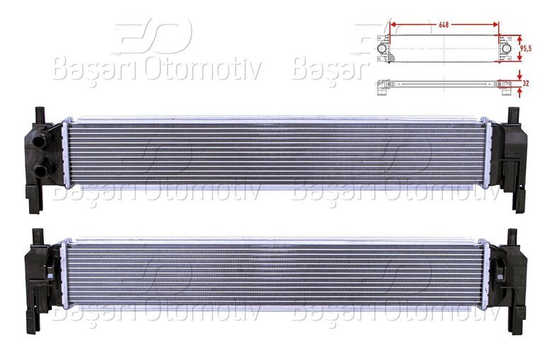 TURBO RADYATORU (INTERCOOLER) 648X95,5X32