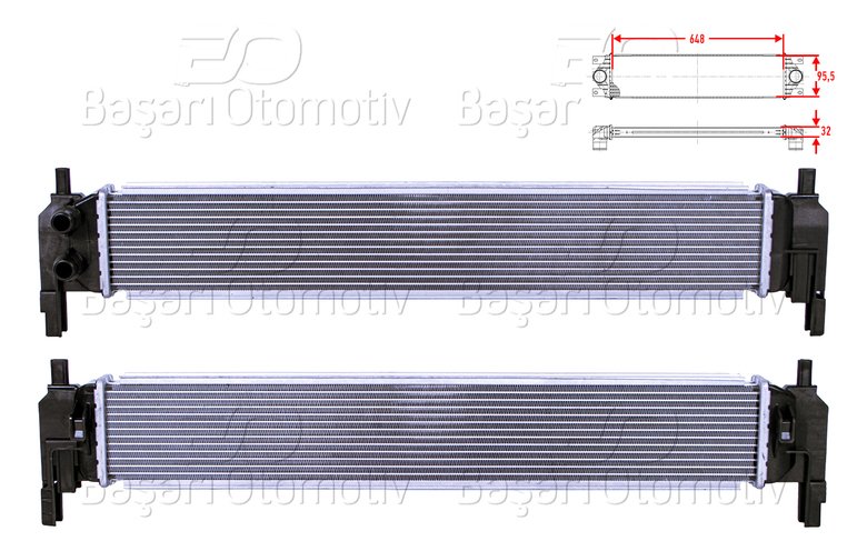 TURBO RADYATORU (INTERCOOLER) 648X95,5X32