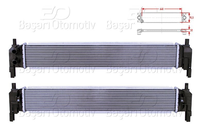 TURBO RADYATORU (INTERCOOLER) 648X95,5X32
