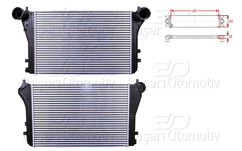 TURBO RADYATORU (INTERCOOLER) 617X412X32