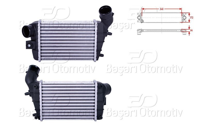 TURBO RADYATORU (INTERCOOLER) 240X172X64