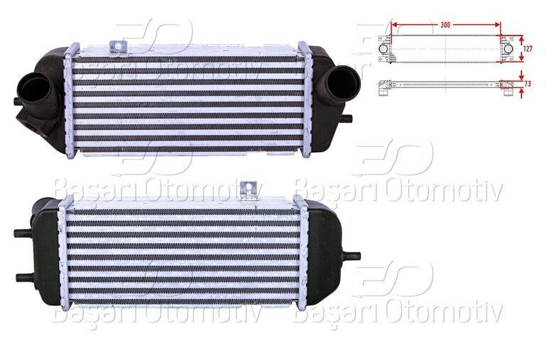 TURBO RADYATORU (INTERCOOLER) 300X127X73