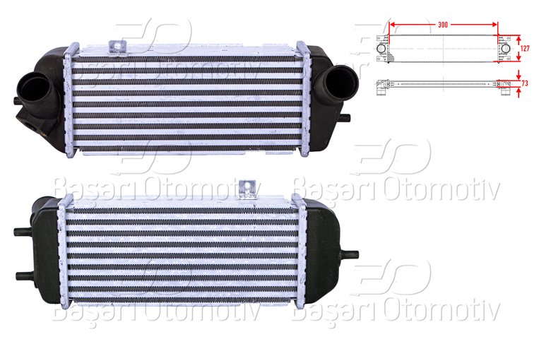 TURBO RADYATORU (INTERCOOLER) 300X127X73