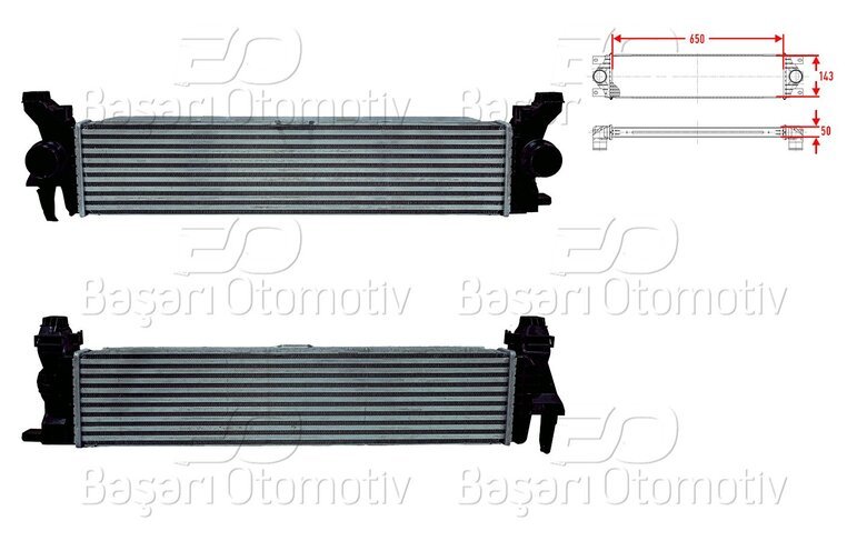 TURBO RADYATORU (INTERCOOLER) 650X143X50