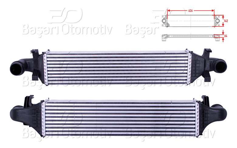 TURBO RADYATORU (INTERCOOLER) 626X142X64