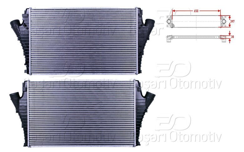 TURBO RADYATORU (INTERCOOLER) 650X397X30