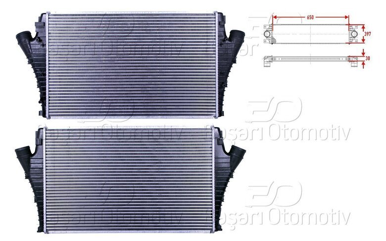 TURBO RADYATORU (INTERCOOLER) 650X397X30