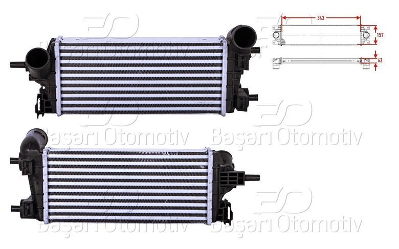 TURBO RADYATORU (INTERCOOLER) 343X157X62