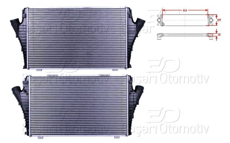 TURBO RADYATORU (INTERCOOLER) 646X397X30