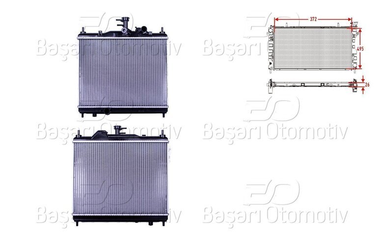 SU RADYATORU BRAZING MT 372X495X26 MM