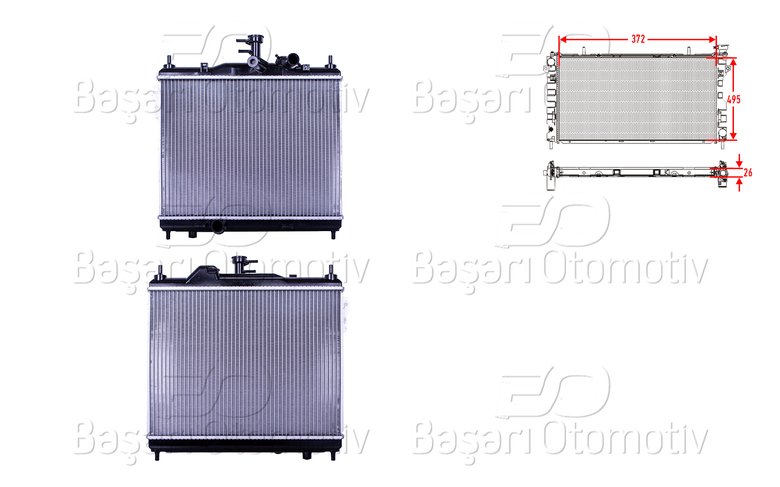 SU RADYATORU BRAZING MT 372X495X26 MM