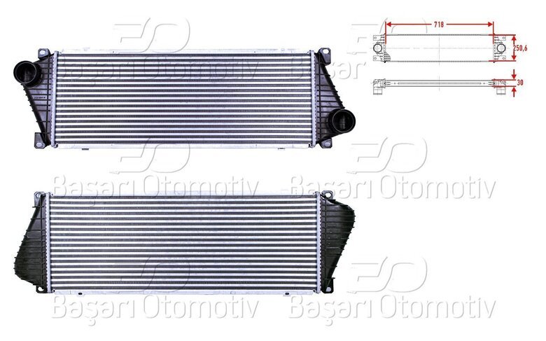 TURBO RADYATORU (INTERCOOLER) 718X250,6X30