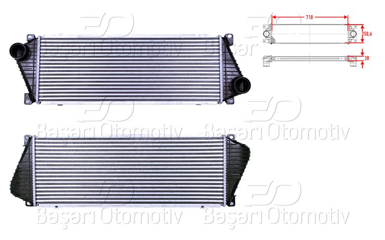 TURBO RADYATORU (INTERCOOLER) 718X250,6X30