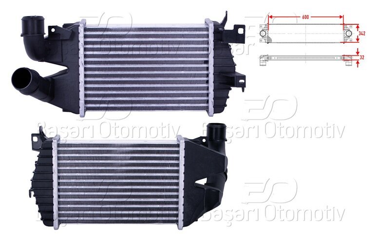 TURBO RADYATORU (INTERCOOLER) 600X342X32