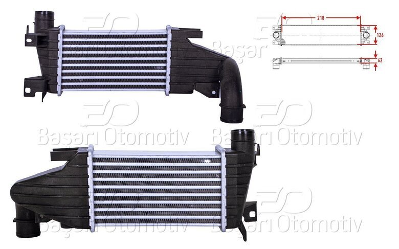 TURBO RADYATORU (INTERCOOLER) 218X126X62